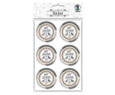 Ursus 59530004F Lot de 24 Autocollants de Mariage avec Inscription « Wir Sagen JA » Autocollants et décorés de Films - Diamètre : Environ 4,8 cm, Multicolore