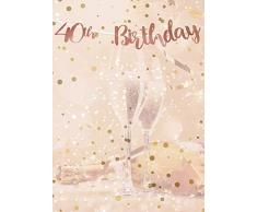 Alandra Birthdays BUNT-40 Fanions métalliques pour 40e Anniversaire Doré Rose Crème et Rose Taille Unique