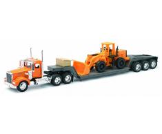 New Ray - 10623 - Véhicule Miniature - Camion Kenworth Remorque avec Tractopelle W900
