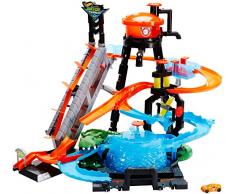 Hot Wheels City Station de Lavage Ultime, coffret de jeu avec pistes pour changer la couleur des voitures Color Shifters, Jouet pour enfant, FTB67