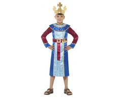 Smiffys Déguisement roi mage, bleu, robe avec barre d’or en appliqué attachée et couronn