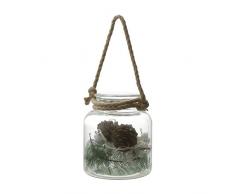 Mercury Vase de Noël en Verre avec lumières et décorations, Multicolore, 5.me88979