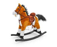 MILLY MALLY 5907717434164 - Cheval à Bascule, Jouet à Bascule avec Effets sonores, Ours en Peluche, Blanc