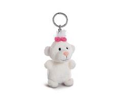 NICI- Porte-clés en Peluche Sœur Ours avec Lampe LED, 44768, Blanc