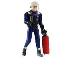 BRUDER - 60100 - Figurine pompier avec casque, gants et accessoires