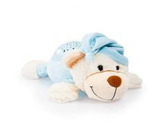Bayer Design- Aide au Sommeil Ours avec Veilleuse, Sons Apaissants, Peluche, Musique Projecteur Lampe, Lumineuse pour Bébé, Portable, 69508AA, Bleu