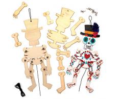 Baker Ross Kits de marionnettes en Bois Jour des Morts (Paquet de 4)