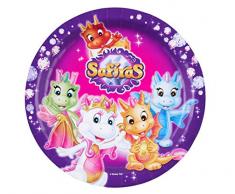 amscan 9902561 Lot de 8 Assiettes en Papier Safira Multicolore