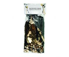 Novelties-SK97088 Forum Novelties SK97088 Guirlande à Pompons en Forme de Ballon Doré métallique et Noir, Metallic Rose Gold & Black