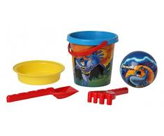 Atosa 12807 – Sable Poubelle Batmann, 17 cm, 5 pièces, Bleu/Jaune