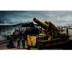 Trumpeter muxmsc-00209 modèle Kit Mortier Karl Appareil 040/041 sur Ferroviaire de Transport de Trailer