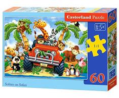 Castorland - B-06793-1 - Puzzle - Peluches en Safar - 60 Pièces