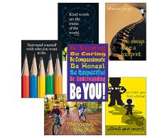 Trend TA67909 Poster Think Positively 13-3/8x19, 6/PK, vendu en 1 colis, Multicolore