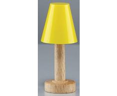 Rulke Rulke010422 Lampe de Table Base en Bois avec écran Plastique Jaune