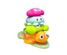 Escabbo- Jouet de Bain, EZ15141, Bleu, Vert, Orange, Rose