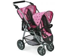 Bayer Chic 2000 689 83 Poussette jumelée Tandem-Buggy Vario pour Poussette jumelée Gris Etoile Rose