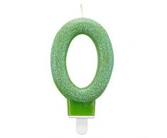 amscan Bougie danniversaire Numéro 0 à Paillettes 9900760 7,6 cm