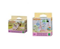 Sylvanian Families -4533 - Poussette Double - Poupées et Accessoires - Sylvanian & Baby High Chair Families Chaise Haute pour Bébé, 5221, Pas de Variations