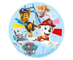 Dekora- Decoration Gateau Anniversaire Pat Patrouille Feuille Azyme-16 cm Diametre, 231357