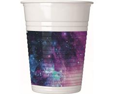 Procos 90619 Lot de 8 Gobelets de Fête Galaxy Party Plastique Multicolore