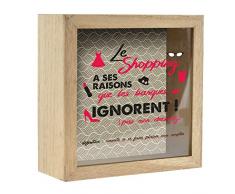 Enesco- Tirelire Le Shopping A Ses Raisons, 700192, Naturel