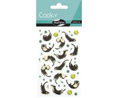 Maildor CY096O - Un sachet de gommettes 3D Cooky 1 planche 7,5x12cm, Loutres (47 stickers)