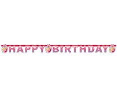 amscan - 552391 - Guirlande Happy Birthday Barbie Chausseurs - Rose - - 180 x 15 cm