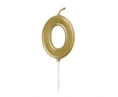 Unique Party 19950 Mini bougie danniversaire Chiffre 0 Or