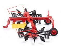 SIKU 2451, Râteau Fella, 1:32, Métal/plastique, Rouge, Plateau mobile et pliable