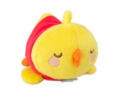 TOMY- Peluche Molang, L66043, Gelb-Rot