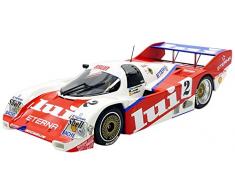 Minichamps-962 C 1000 Km Nurburgring 1987 Porsche Véhicule Miniature, 155876502, Rouge/Blanc, Echelle 1/18