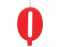 Givi Italia 50940 Chiffre Sparkling Bougies Nombre 0, Rouge, 9.5 cm