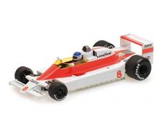 MINICHAMPS-Mc-Laren-M28-1979 Voiture Miniature de Collection, 537794308, Blanc/Rouge Fluo