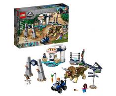 LEGO Jurassic World La fureur du Tricératop Inclus un Manège des Œufs de Dinosaure et 4 Figurines, Jouets 7 Ans et Plus, 75937, Multicolore