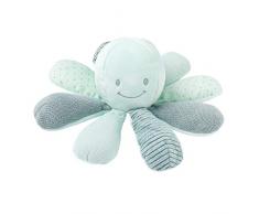 Nattou Peluche activité Poulpe, Avec hochet, Compagnon dès la naissance, 20 cm, Vert, Art. n° 879712