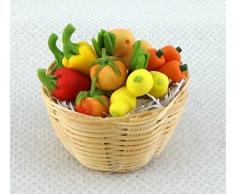 Melody Jane Cuisine Maison Poupées Miniature Vert Magasin dalimentation Accessoire Boutique Panier de Fruits & Veg