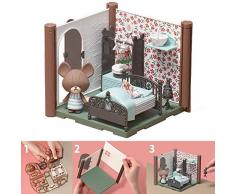 Bandai - Haco Room - Kit chambre de Jackie - 55 pièces à assembler - Poupée Jackie, pièce de maison et nombreux accessoires - mini-univers - jeu de construction - 35451