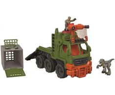 Imaginext Jurassic World jouet camion transport de dinosaure, véhicule enfant pour poursuivre le dino en cavale, 3 ans et plus, FMX87