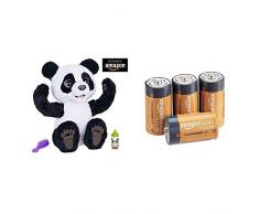 Furreal Friends - Peluche Interactive Cubby - Plum, Le Panda Curieux - Version française & AmazonBasics Lot de 4 Piles alcalines C 4 V