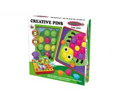 Jamara 412724 Lot de 52 punaises créatives Lot de 5 Cartes à Motif. Assortiment de Couleurs - Favorise Les capacités motrices, Les Couleurs et Les Formes - Boîte en Plastique Pratique - Multicolore