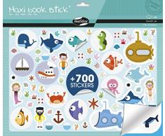 Maildor AE173C - Un maxibook stick gommettes 8 planches 29x34 cm, Mer (776 stickers)
