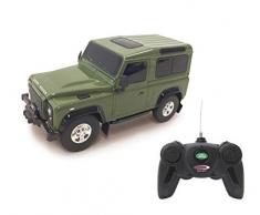 Jamara- 405154-Land Rover Defender 1:24 Voiture RC, sous Licence Officielle, Environ 1 Heure de Conduite, 9 Km/h, intérieur détaillé, Finition de Haute qualité, éclairage LED, 405154, Vert