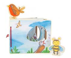 Small Foot d’Images « L’Univers des airs interactif » en Bois, certifié 100% FSC, Forme et Taille des Pages du Livre Jouets, 11217, Multicolore