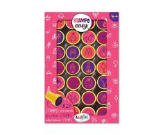 Aladine - Stampo Easy Princesses - Kit de Tampons Pré-encrés Couleur - Jouets et Jeux Créatifs - Boîte de 28 Tampons Encrés - Dès 4 ans