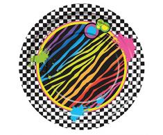 Forum Novelties X77467 80S Grande assiette, Multicolore, taille unique