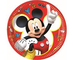 Procos 90877 Disney Mickey Mouse Lot de 8 assiettes en carton Rouge/blanc/noir