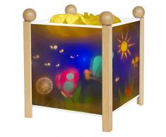 TROUSSELIER - Les Papillons - Veilleuse - Lanterne Magique - Idéal Cadeau de Naissance - Dessin animé - Couleur Bois Naturel - Ampoule 12V 10W inclue - Prise Electrique UK
