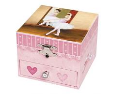 TROUSSELIER - Ballerine - Boîte à Bijoux Musicale - Idéal Cadeau Jeune Fille - Musique Roméo & Juliette - Colori Rose