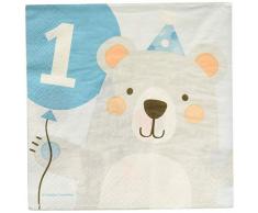 Creative Converting- Bear Party Serviettes de table, 336060, Bleu