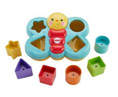 Fisher-Price Trieur De Forme Papillon jouet bébé avec 6 blocs de 4 formes différentes pour apprendre à trier et à empiler, 6 mois et plus, CDC22
